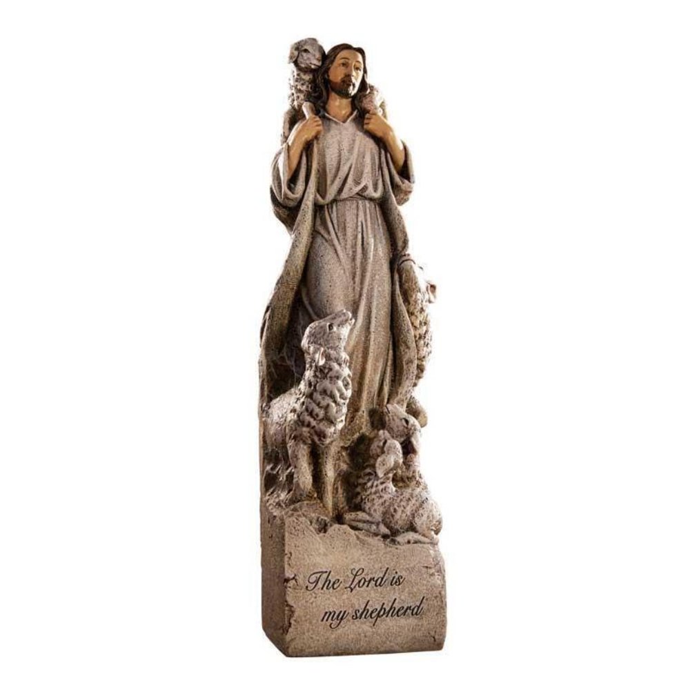 Jesus with Lambs Figurine Statue